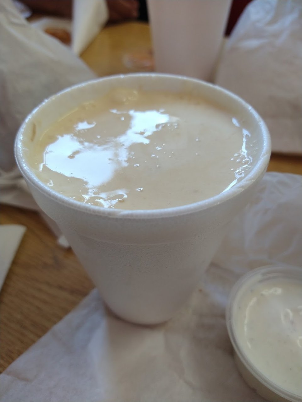 Milk shake flavors listed on a menu.